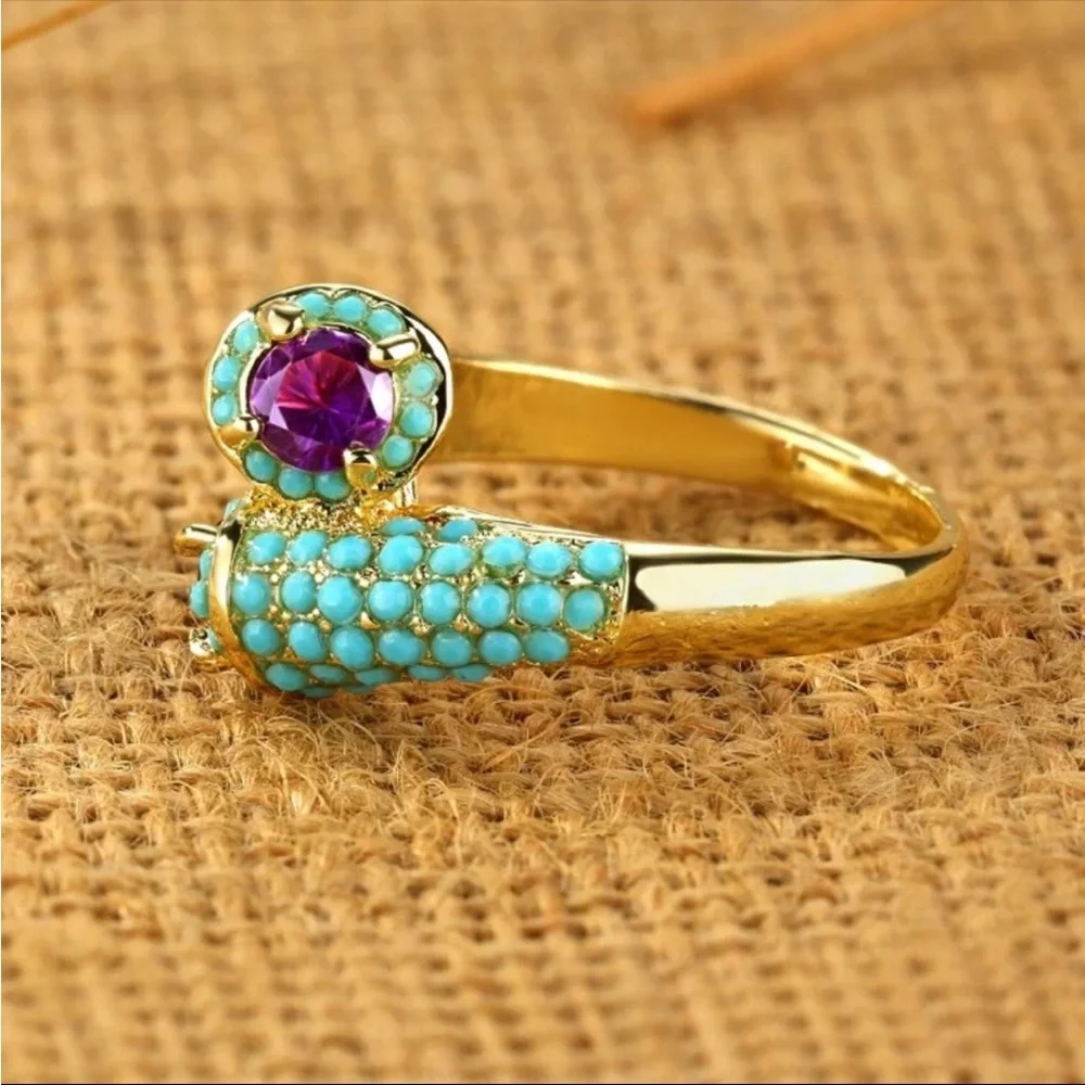 Turquoise Ring with Amethyst